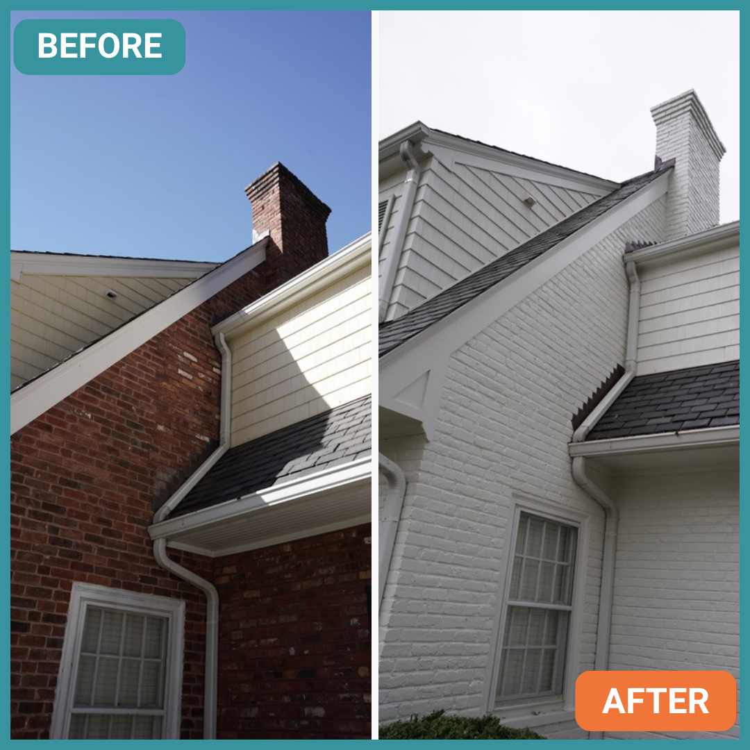 Exterior of a Richmond home painted, before & after.