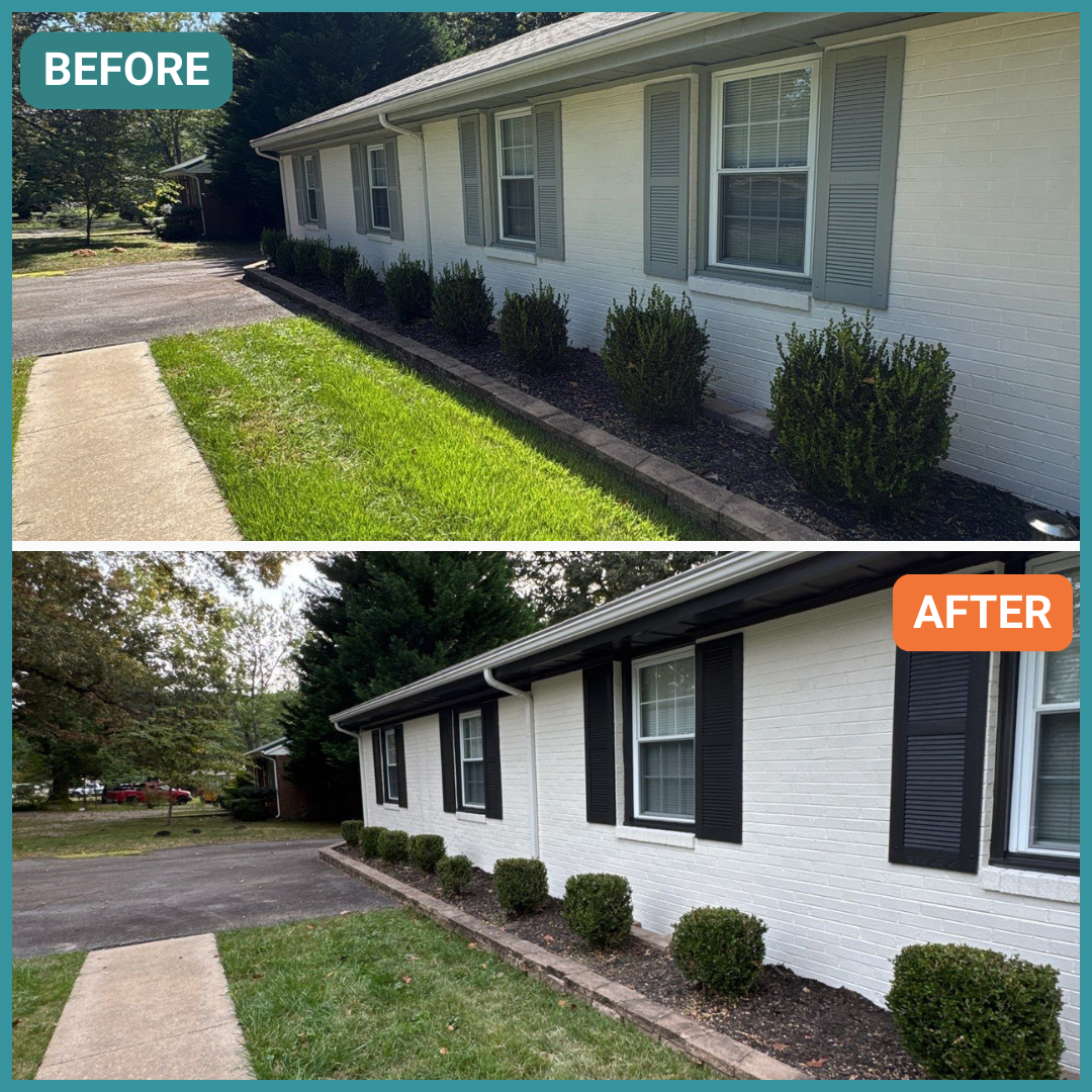 Exterior of a Richmond home painted, before & after.